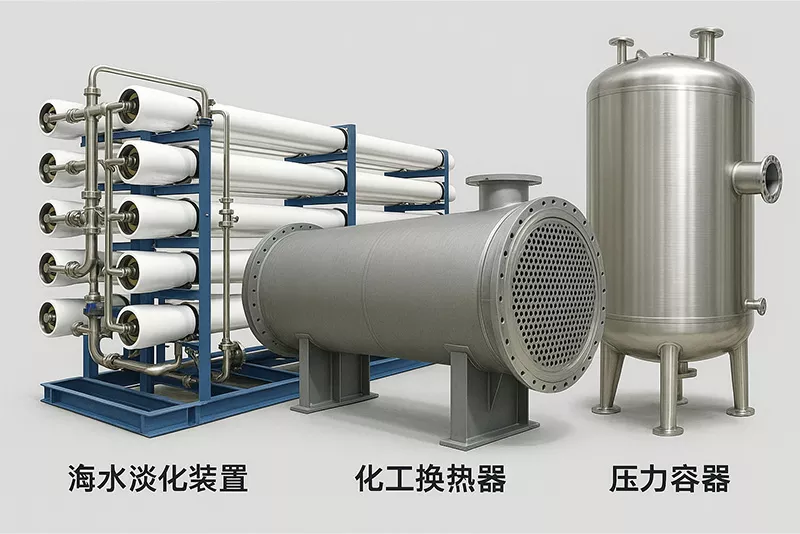 S22053典型应用场景图 海水淡化装置、化工换热器、压力容器等