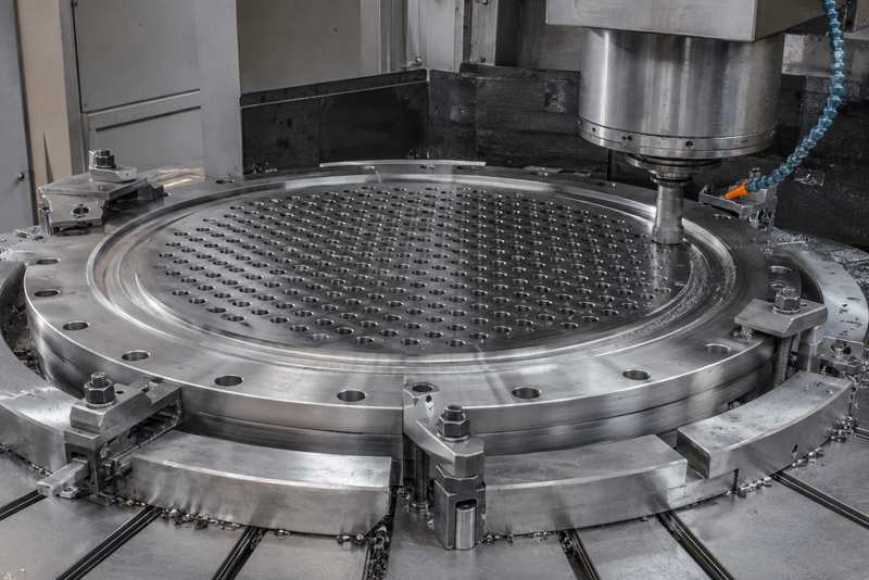 数控设备加工2205双相钢压力容器管板密封槽和管孔